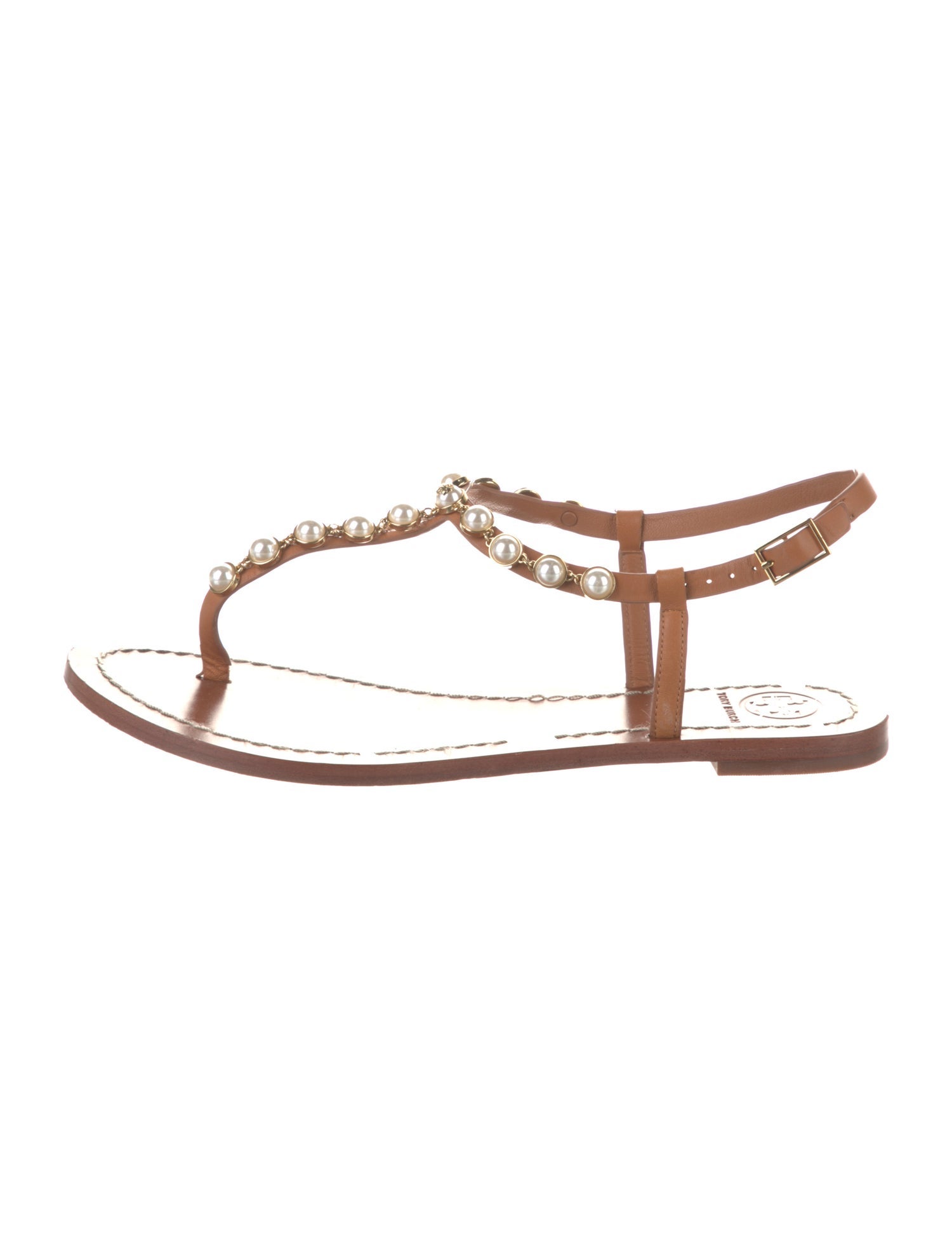 Tory Burch Leather T-Strap Sandals