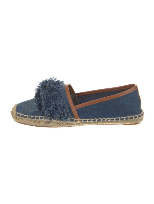 Tory Burch Denim Fringe Trim Accent Espadrilles
