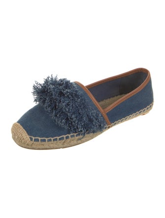 Tory Burch Denim Fringe Trim Accent Espadrilles