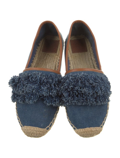 Tory Burch Denim Fringe Trim Accent Espadrilles