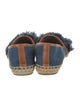 Tory Burch Denim Fringe Trim Accent Espadrilles