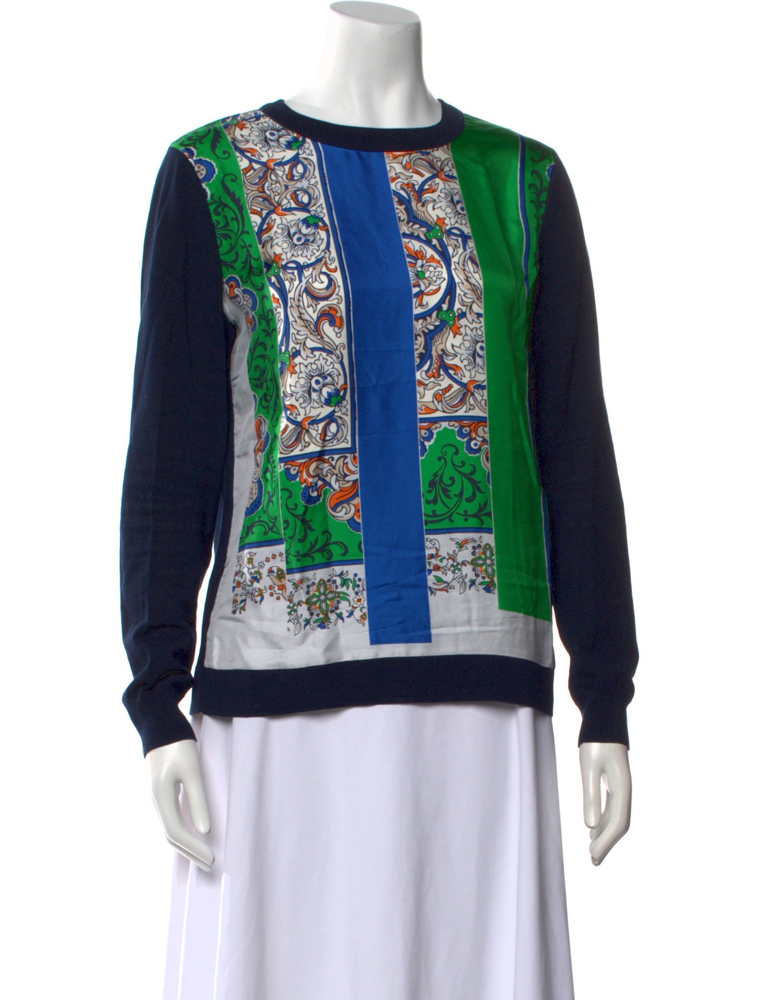 Tory Burch Silk Printed Sweatshirt
