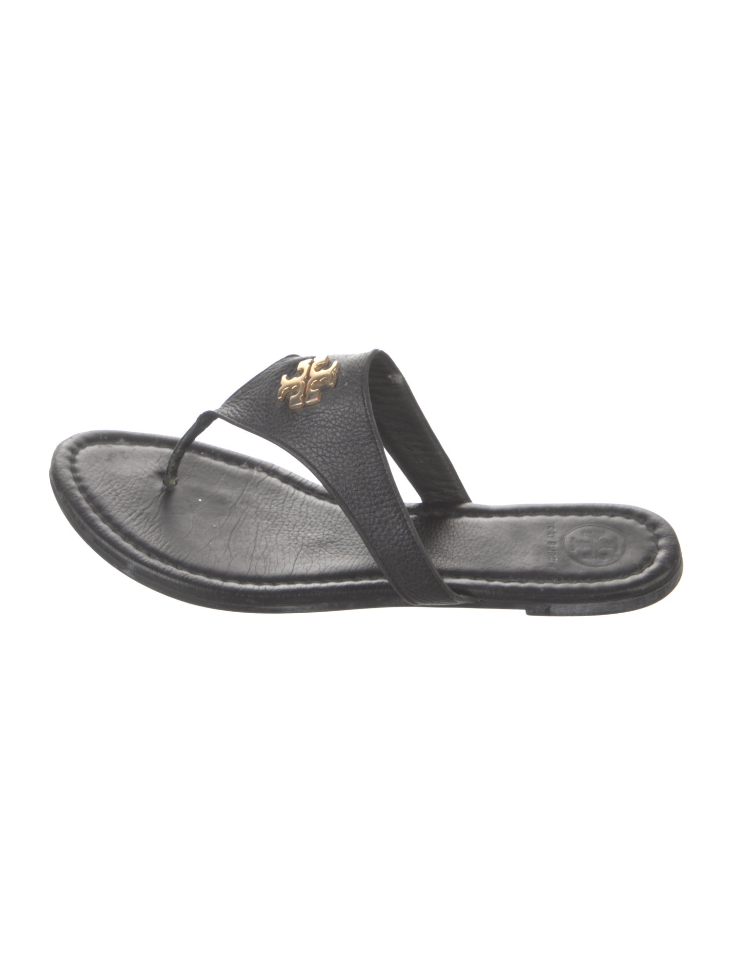Tory Burch Leather Studded Accents Flip Flops