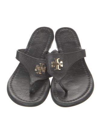 Tory Burch Leather Studded Accents Flip Flops