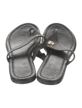 Tory Burch Leather Studded Accents Flip Flops