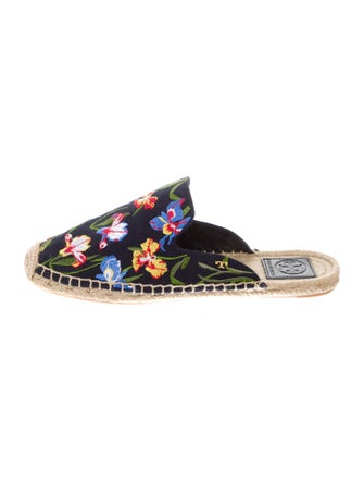 Tory Burch Canvas Floral Print Mules