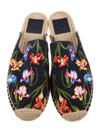 Tory Burch Canvas Floral Print Mules