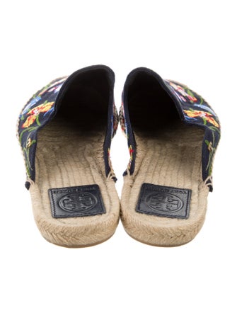 Tory Burch Canvas Floral Print Mules
