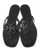 Tory Burch Leather Crystal Embellishments Slides