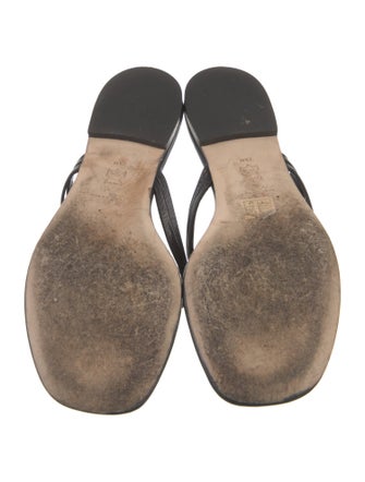 Tory Burch Leather Crystal Embellishments Slides