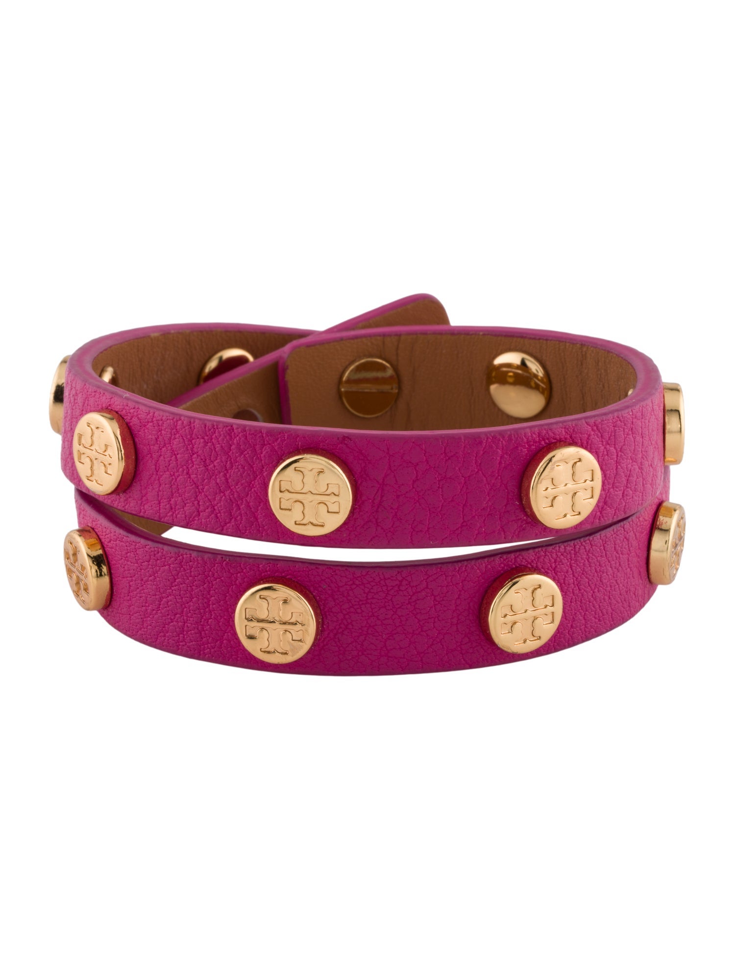 Tory Burch Leather Stud Wrap Bracelet