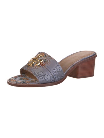 Tory Burch Floral Print Studded Accents Slides