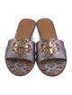 Tory Burch Floral Print Studded Accents Slides