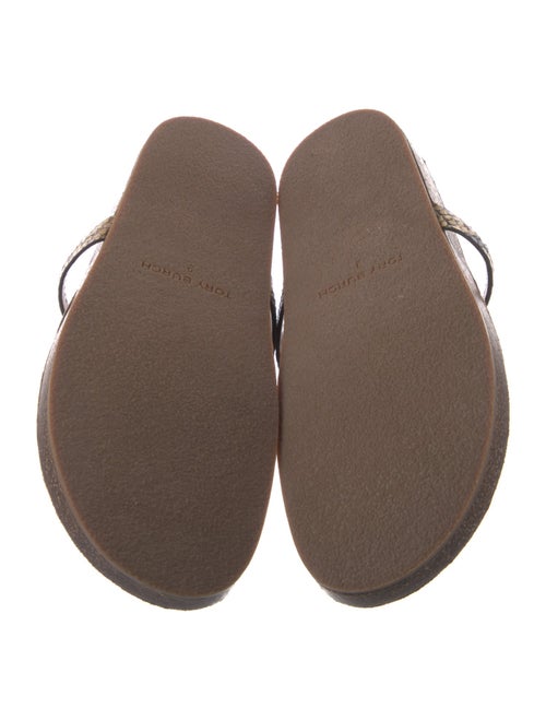 Tory Burch Leather Animal Print Slides