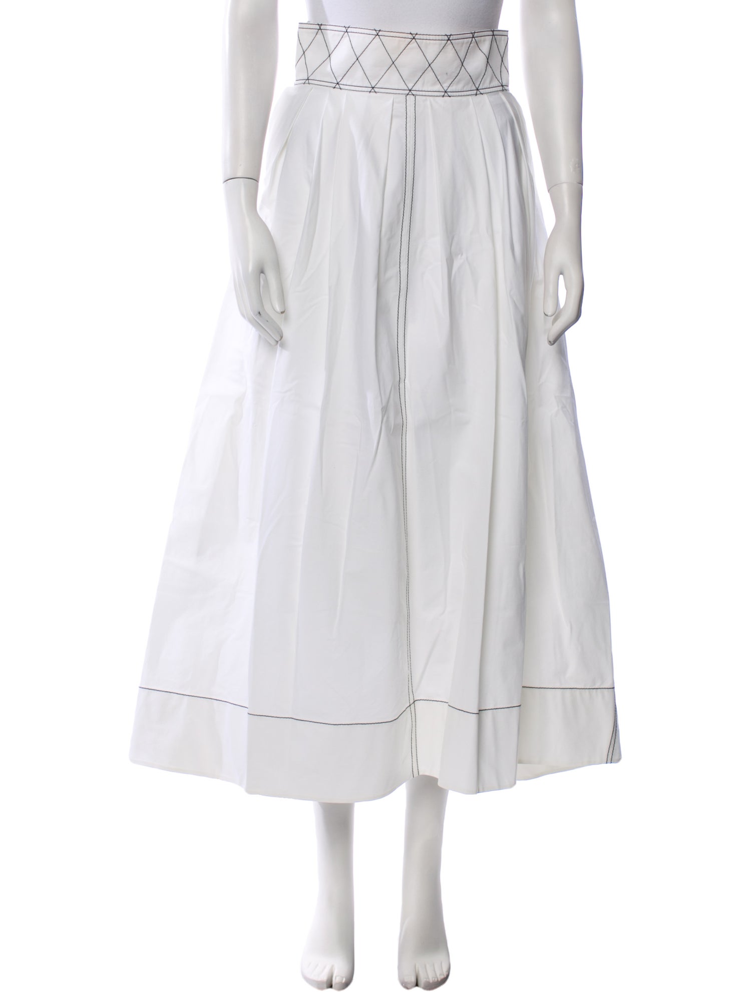 Tory Burch Pleated Accents Midi Length Skirt