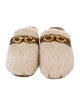 Tory Burch Shearling Chain-Link Accents Mules