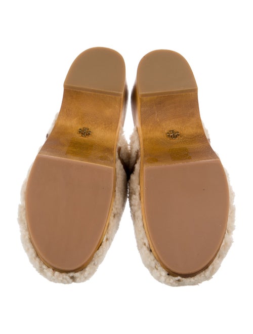 Tory Burch Shearling Chain-Link Accents Mules