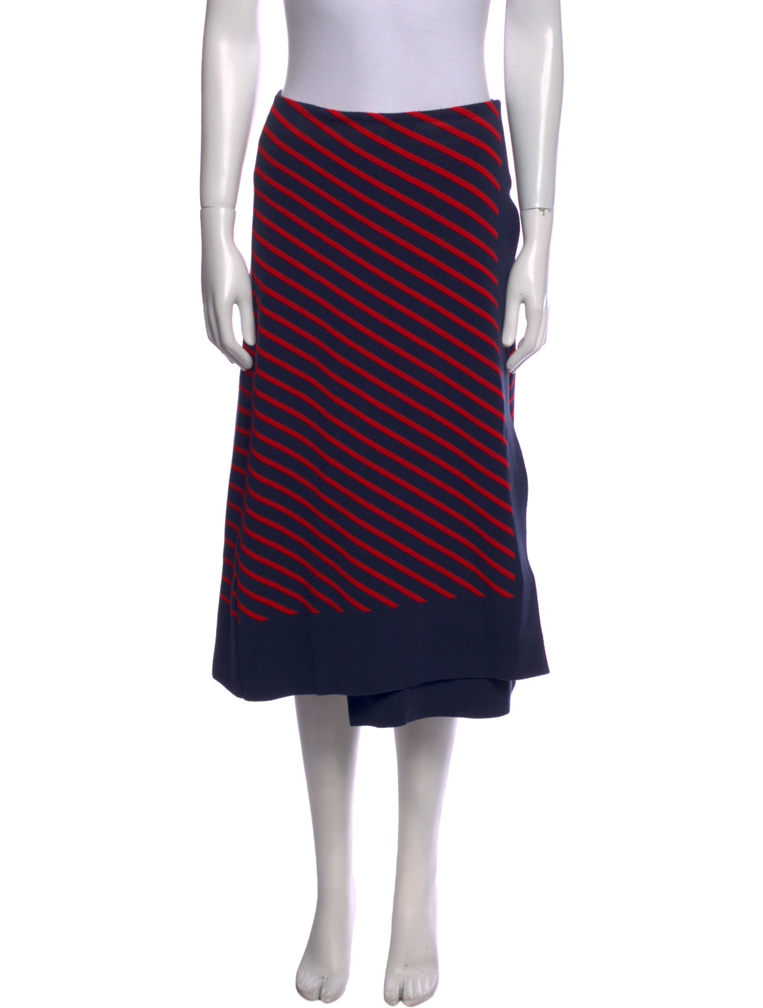 Tory Burch Striped Midi Length Skirt