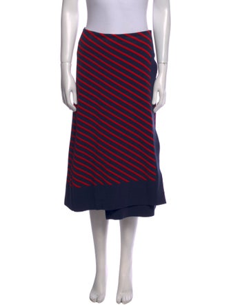 Tory Burch Striped Midi Length Skirt
