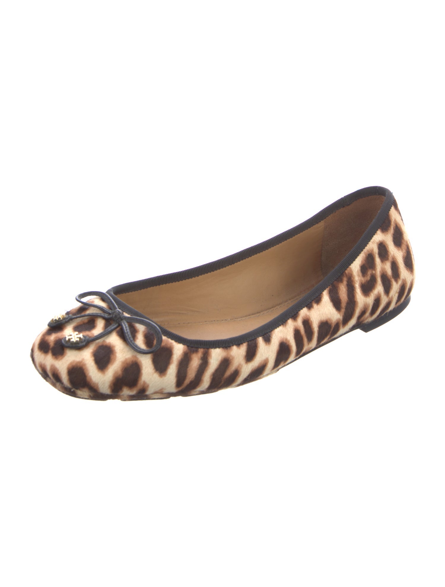 Tory Burch Calf Hair Animal Print Ballet Flats