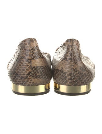 Tory Burch Leather Animal Print Ballet Flats