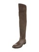 Tory Burch Suede Leather Trim Embellishment Riding Boots