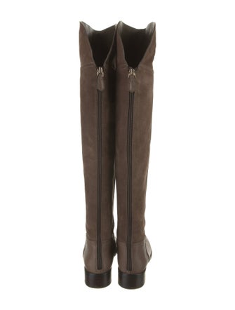 Tory Burch Suede Leather Trim Embellishment Riding Boots