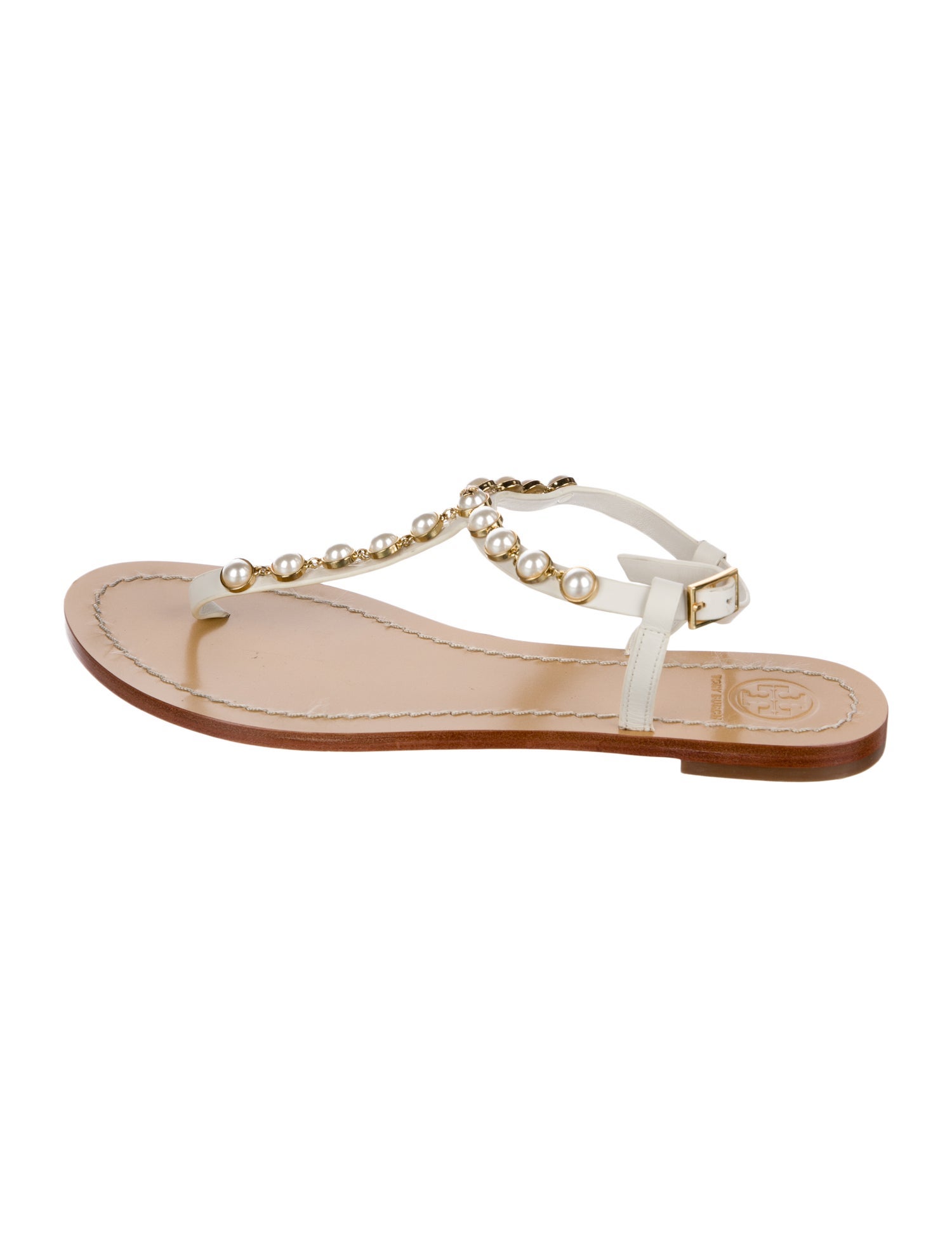 Tory Burch Leather Beaded Accents Sandals