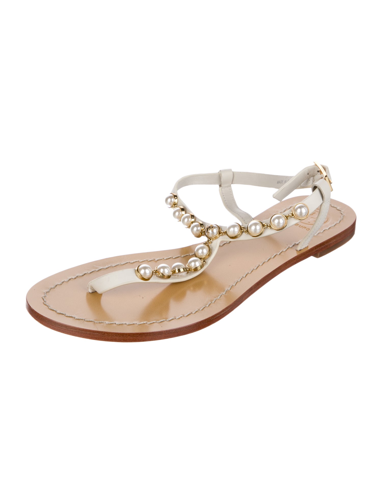 Tory Burch Leather Beaded Accents Sandals