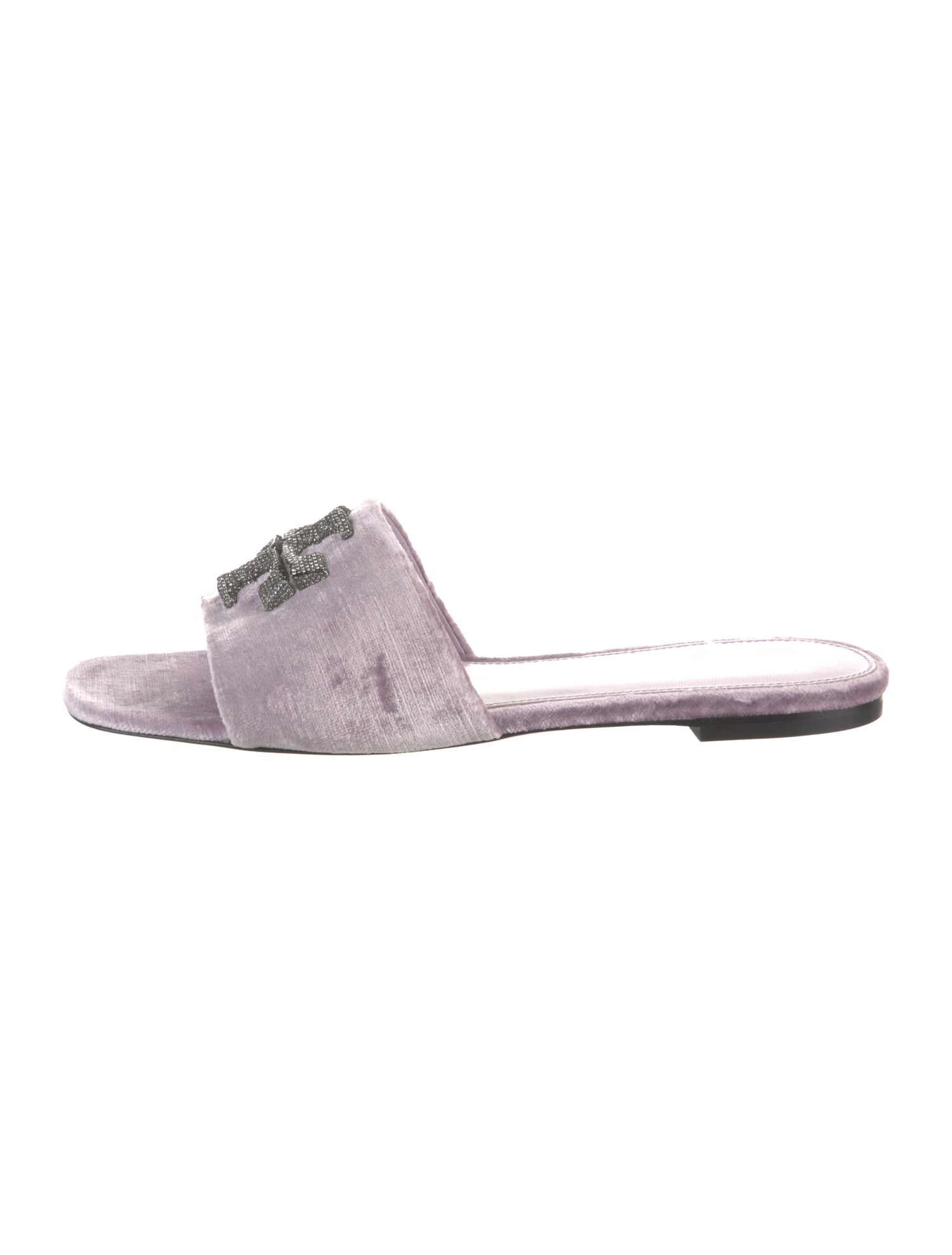 Tory Burch Velvet Crystal Embellishments Slides