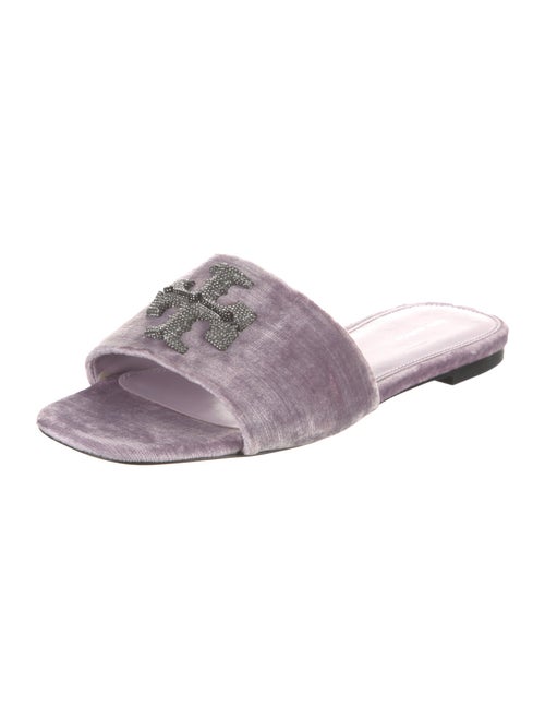 Tory Burch Velvet Crystal Embellishments Slides