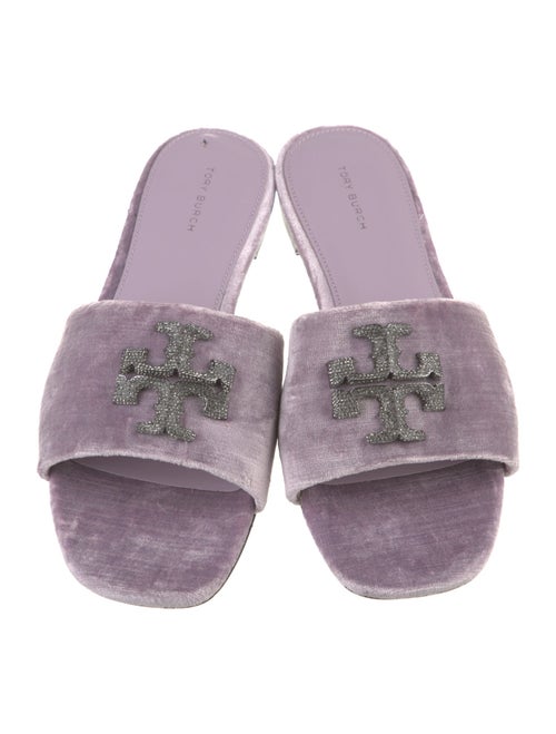Tory Burch Velvet Crystal Embellishments Slides