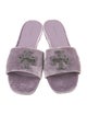 Tory Burch Velvet Crystal Embellishments Slides