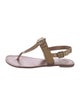 Tory Burch Patent Leather Animal Print T-Strap Sandals