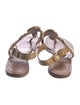 Tory Burch Patent Leather Animal Print T-Strap Sandals