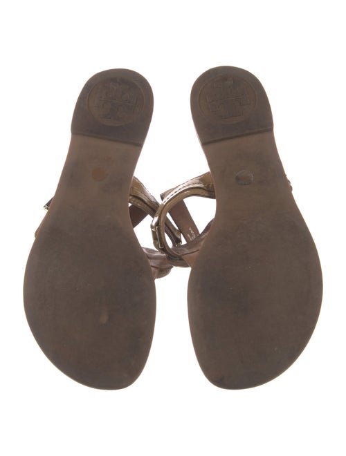 Tory Burch Patent Leather Animal Print T-Strap Sandals