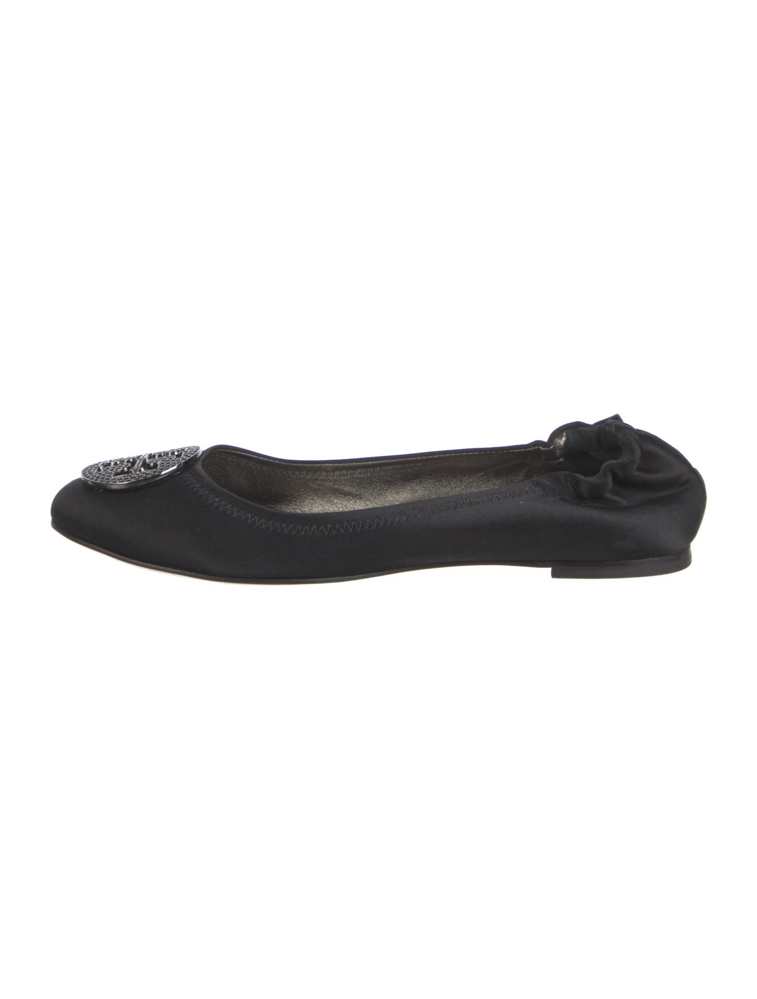 Tory Burch Satin Crystal Embellishments Ballet Flats