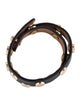 Tory Burch Leather Miller Stud Double Wrap Bracelet