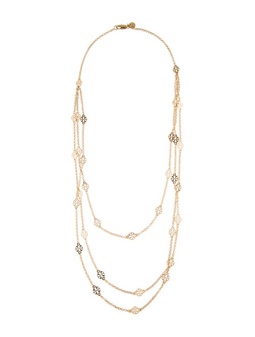 Tory Burch Multi-Strand Logo Necklace