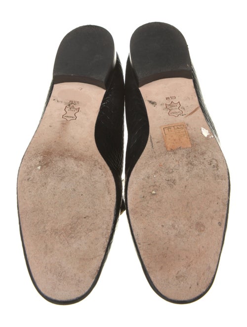 Tory Burch Embossed Leather Chain-Link Accents Loafers