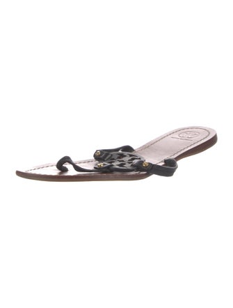 Tory Burch Leather Lasercut Accents Slides