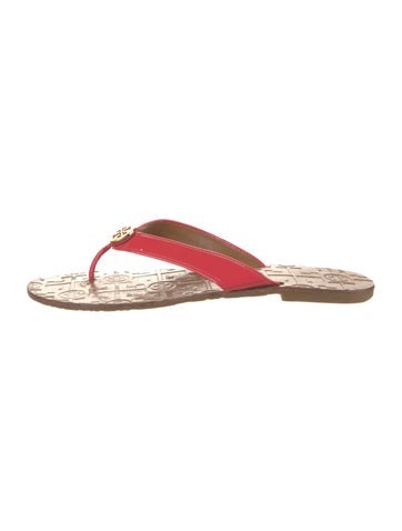 Tory Burch Sandals Patent Leather Flip Flops US 7 |