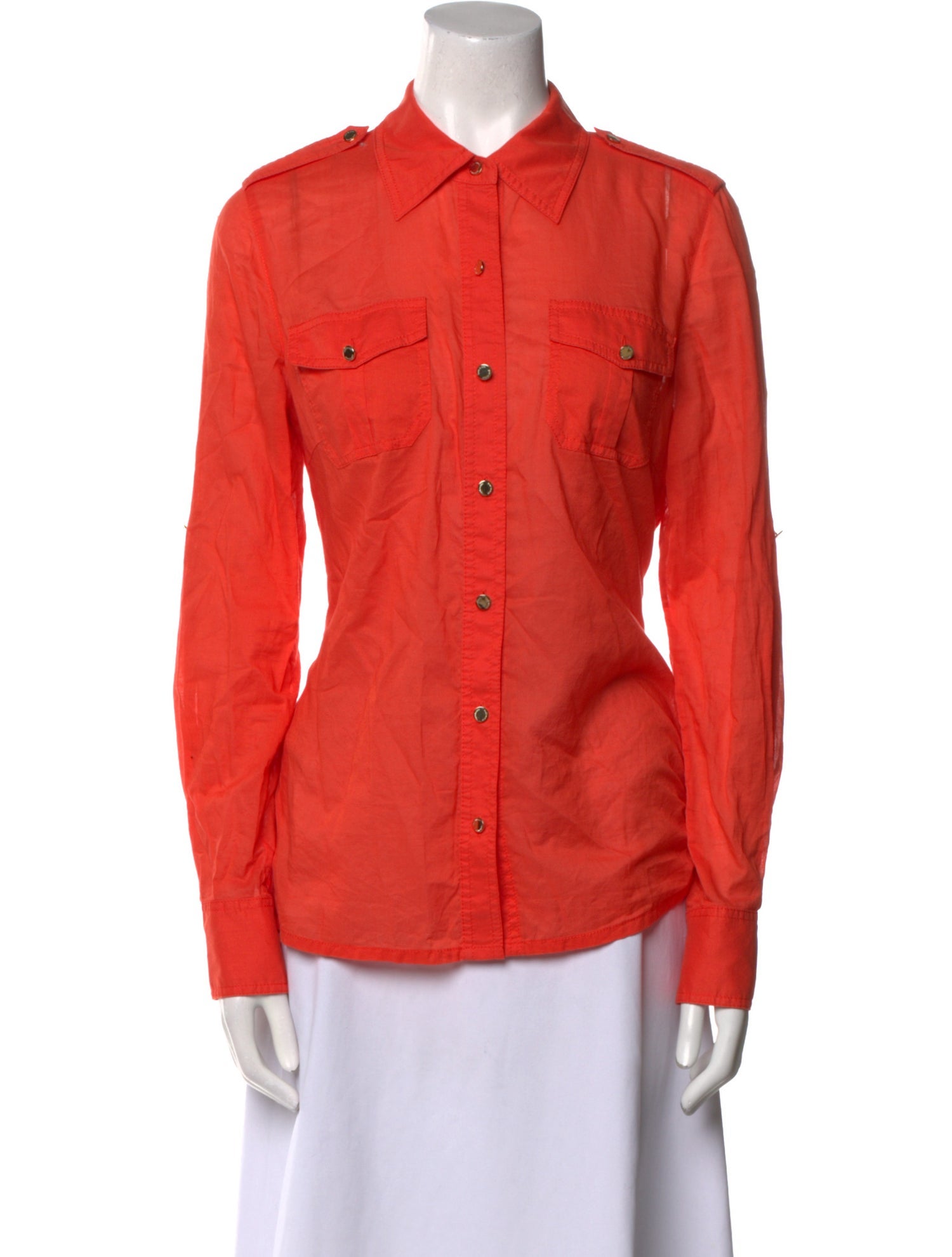 Tory Burch Long Sleeve Button-Up Top