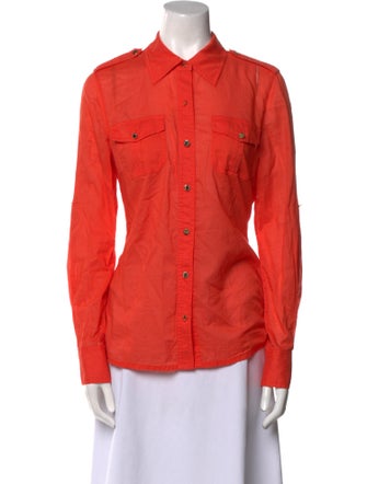 Tory Burch Long Sleeve Button-Up Top