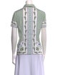 Tory Burch Printed Short Sleeve Button-Up Top