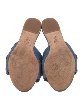 Tory Burch Denim Bow Accents Slides