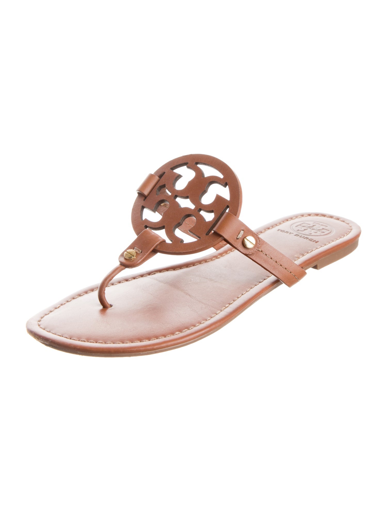 Tory Burch Leather Lasercut Accents Slides