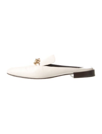 Tory Burch Leather Chain-Link Accents Mules
