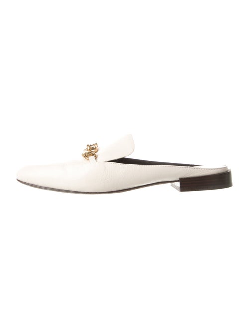 Tory Burch Leather Chain-Link Accents Mules