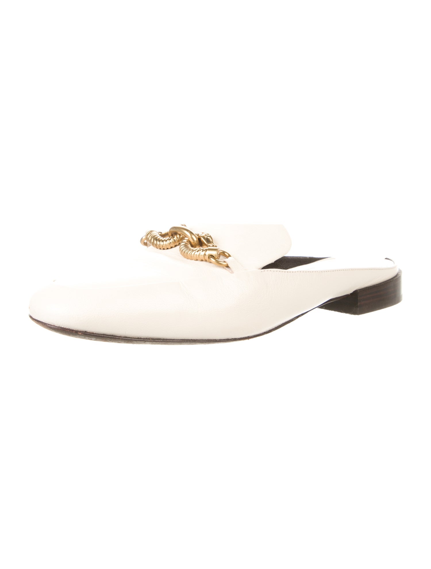 Tory Burch Leather Chain-Link Accents Mules